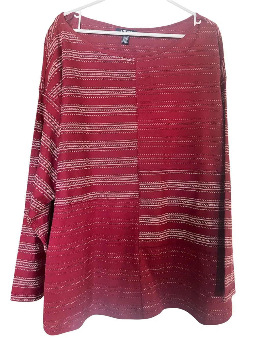 Chaps Red Striped Boatneck Knit Pullover Women’s size 2X L342